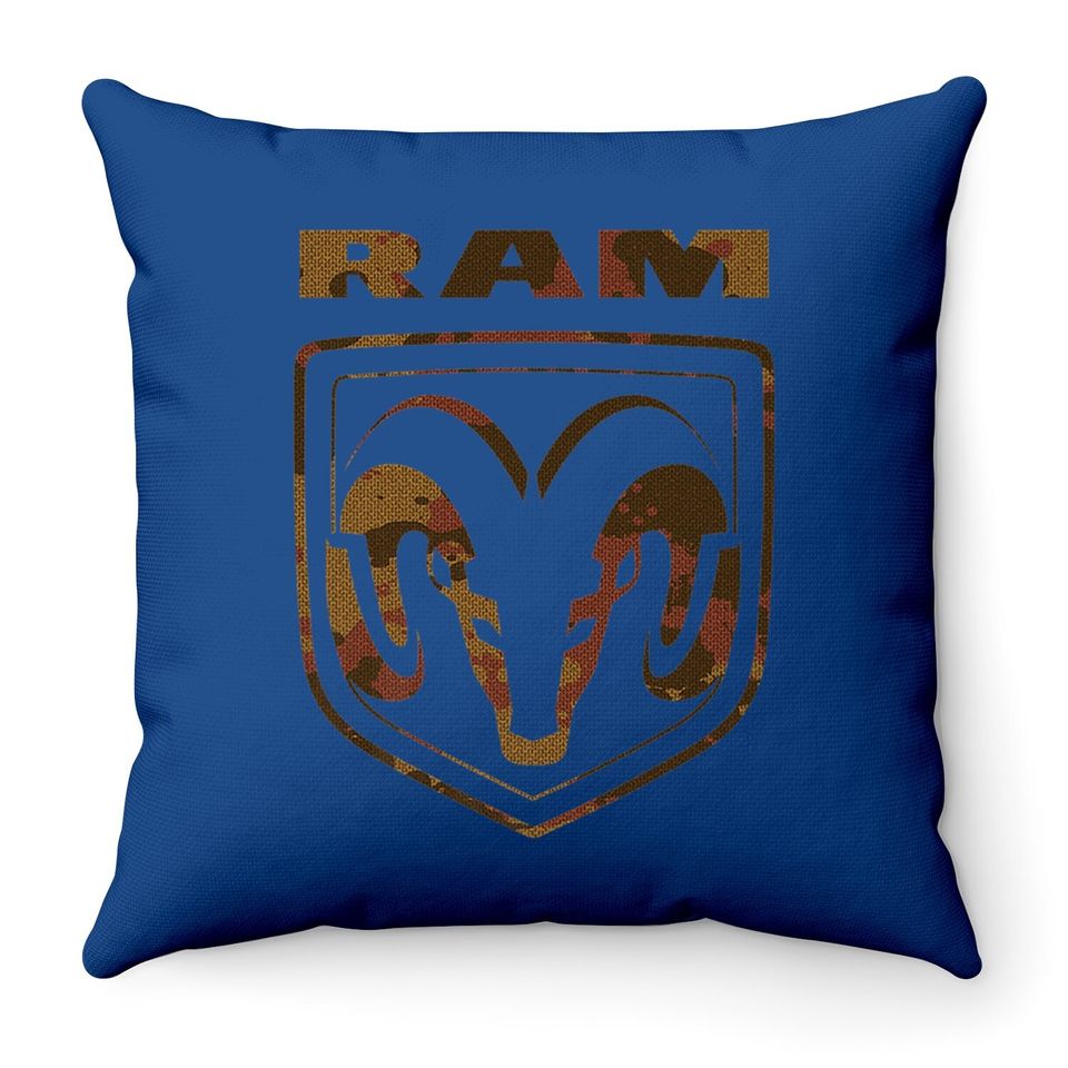 Ram Trucks Brown Camo Logo Throw Pillow