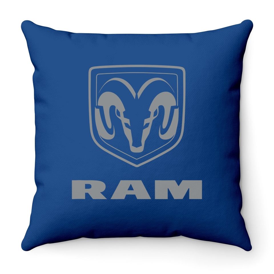 Ram Trucks Grey Logo Throw Pillow