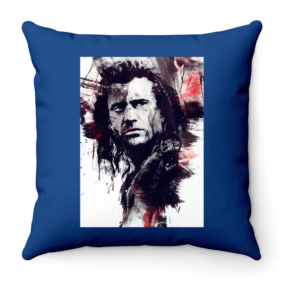 William Wallace Braveheart Movie Artwork Throw Pillow