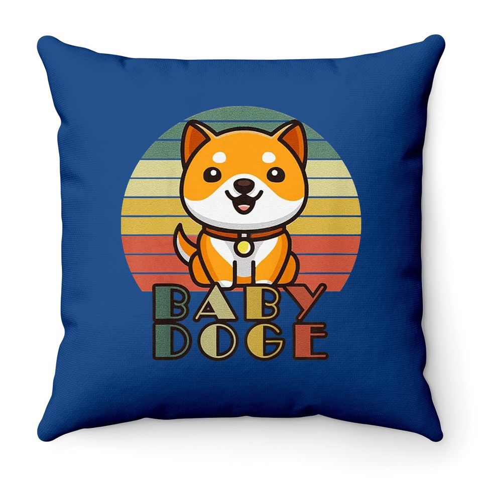 New Baby Doge Coin To The Moon | Safe Moon | Funny Crypto Throw Pillow