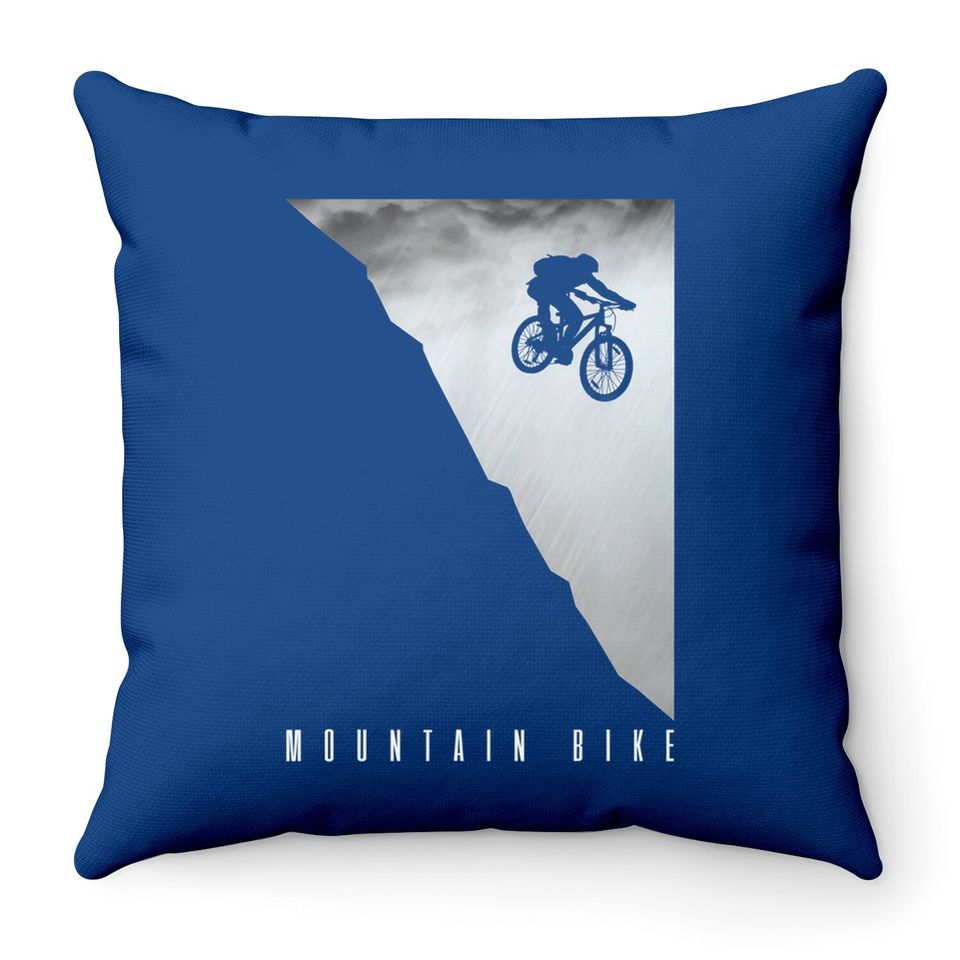 Mountain Bike Downhill Mtb Biking Vintage Biker Gift Throw Pillow