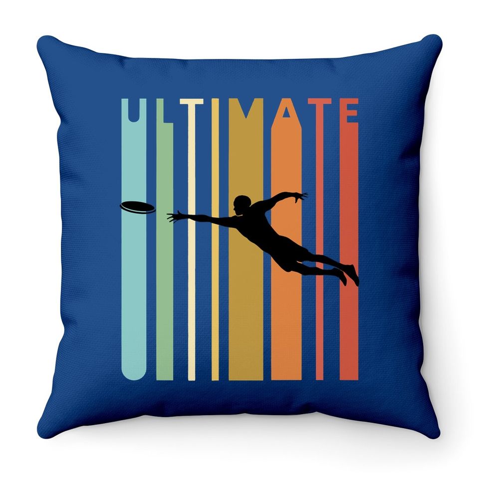 Retro Ultimate Frisbee Throw Pillow