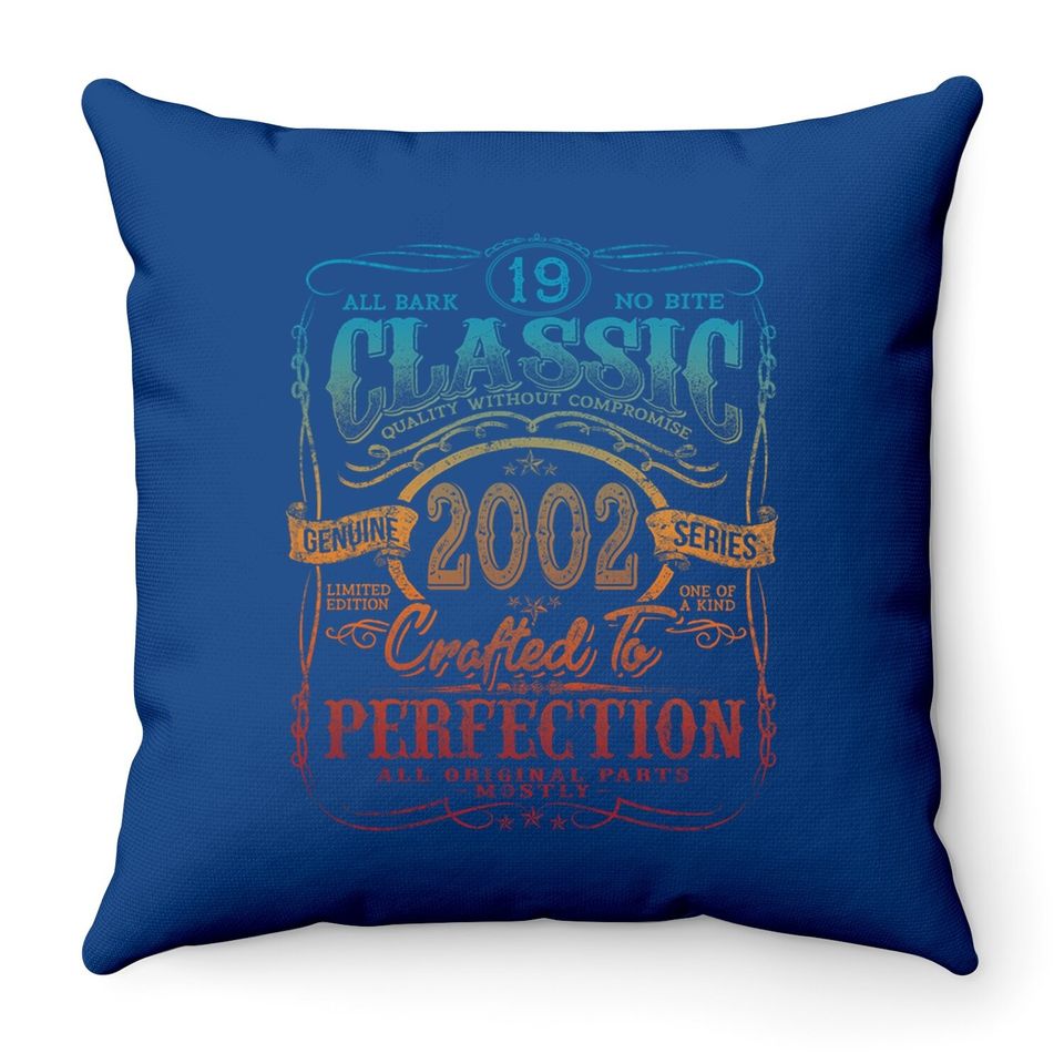 Vintage 2002 Limited Edition Gift 19th Birthday Throw Pillow