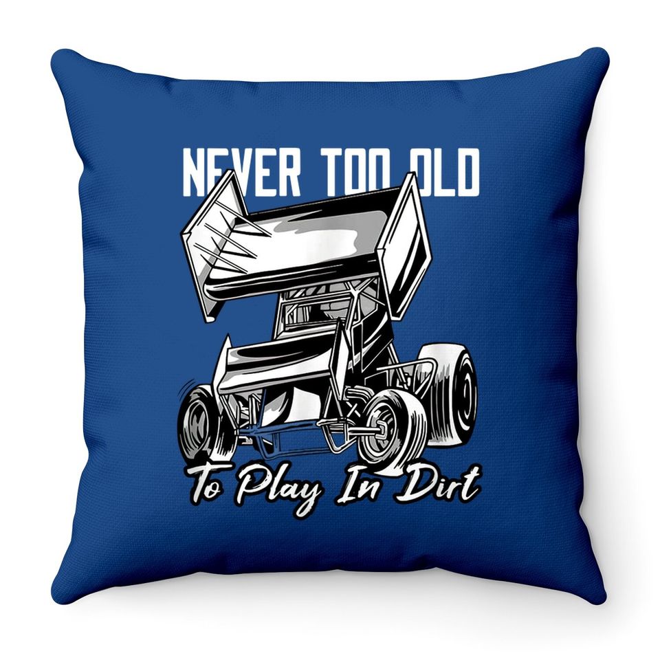 Sprint Car / Dirt Track Racing: Play In Dirt Throw Pillow
