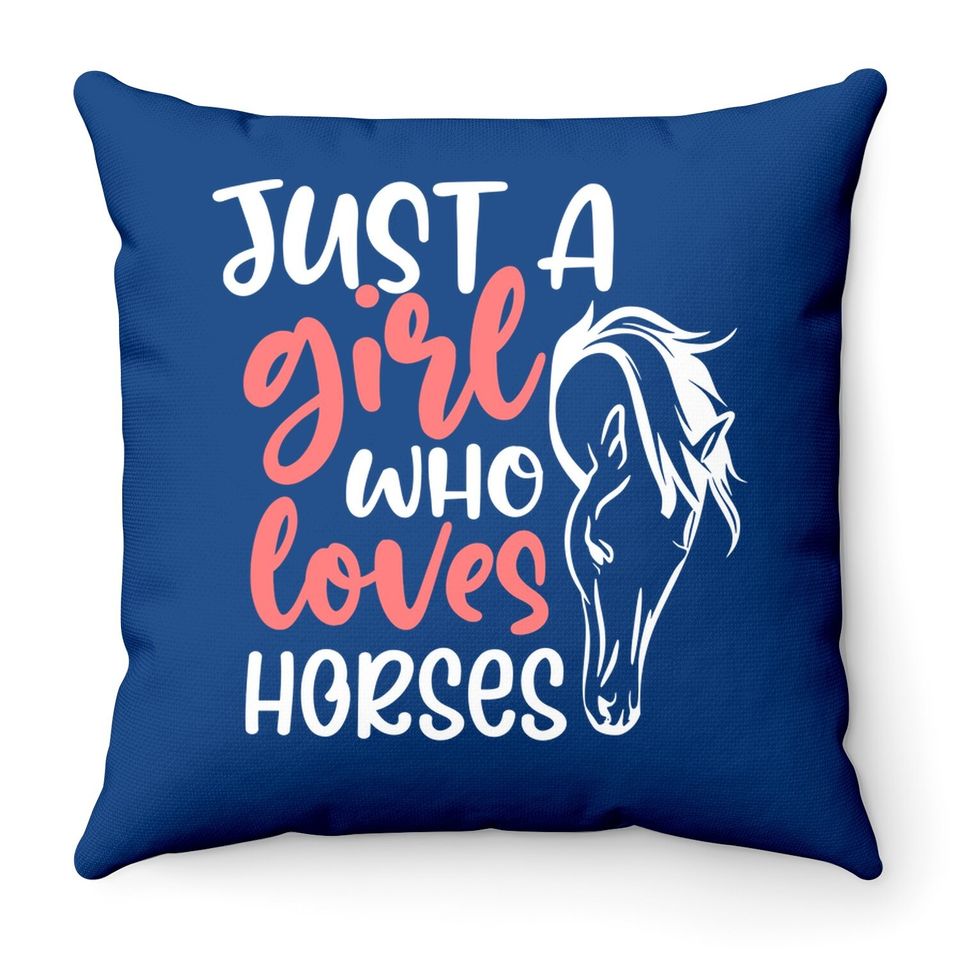 Horse Lover Equestrian Horseback Riding Girls Western Throw Pillow