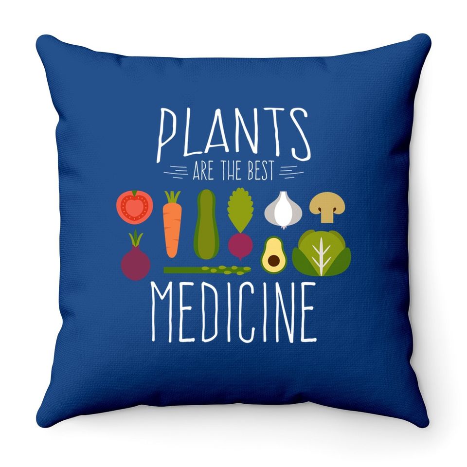 Plants Vegan Vegetables Are Medicine Vegetarian Gifts Throw Pillow