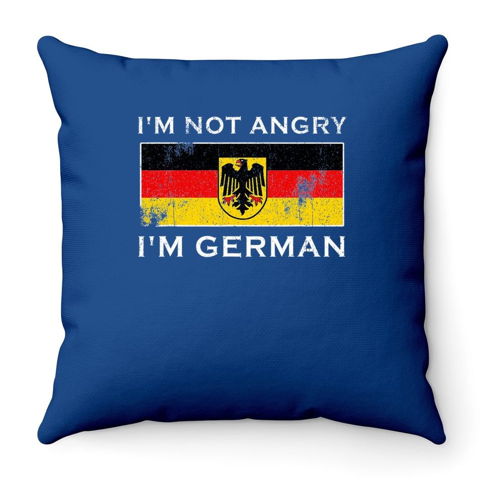 I'm Not Angry I'm German Germany Flag Beer Oktoberfest 2021 Throw Pillow