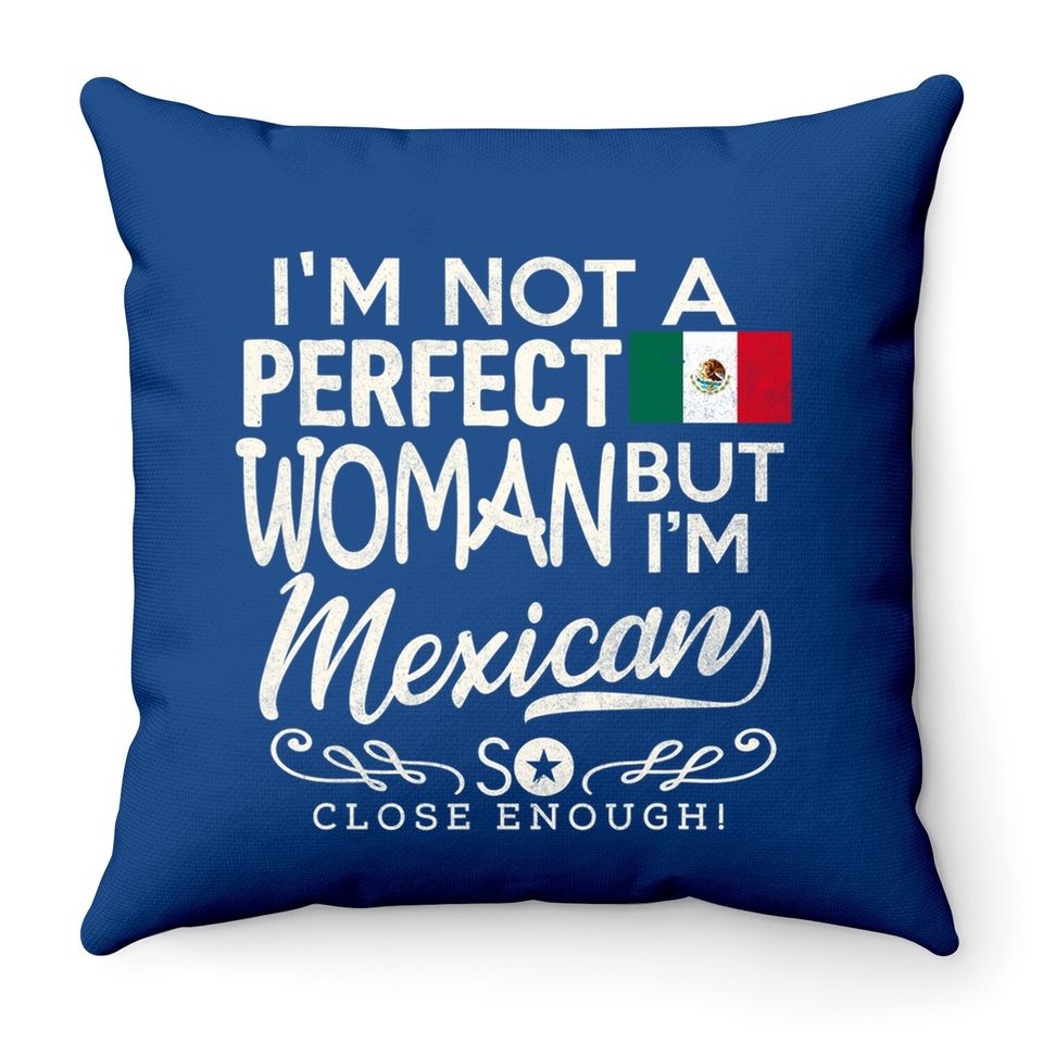 Mexico Flag Woman Throw Pillow Mexican Pride Souvenir Funny Throw Pillow