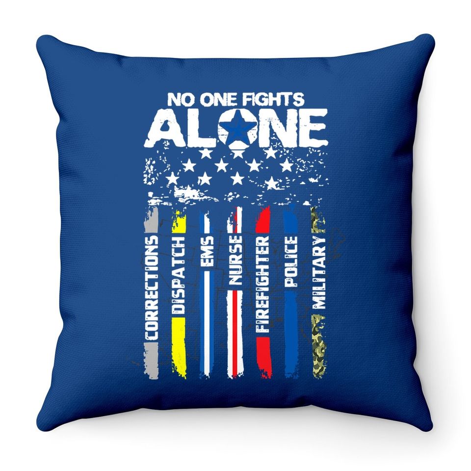 First Responders American Thin Line Police Fire Military Ems Throw Pillow