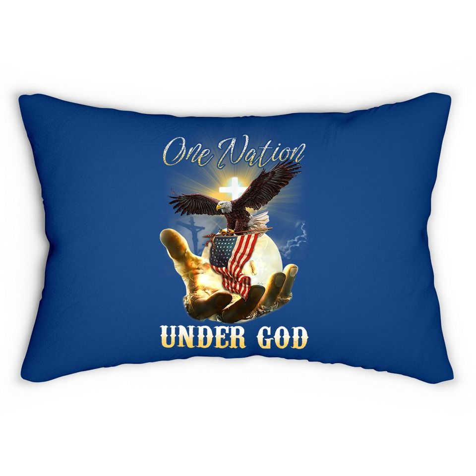 Eagle Usa Christian Patriot One Nation Under God Lumbar Pillow