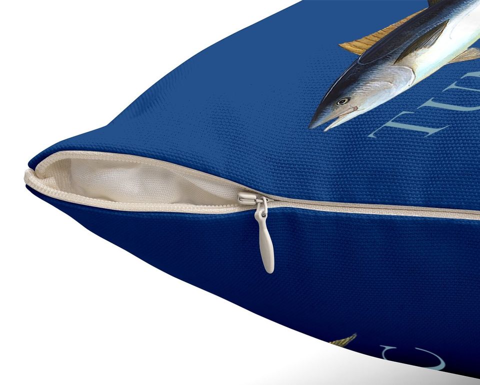 Tunaholic Bluefin Tuna Fish Illustration Fishing Fisherman Throw Pillow