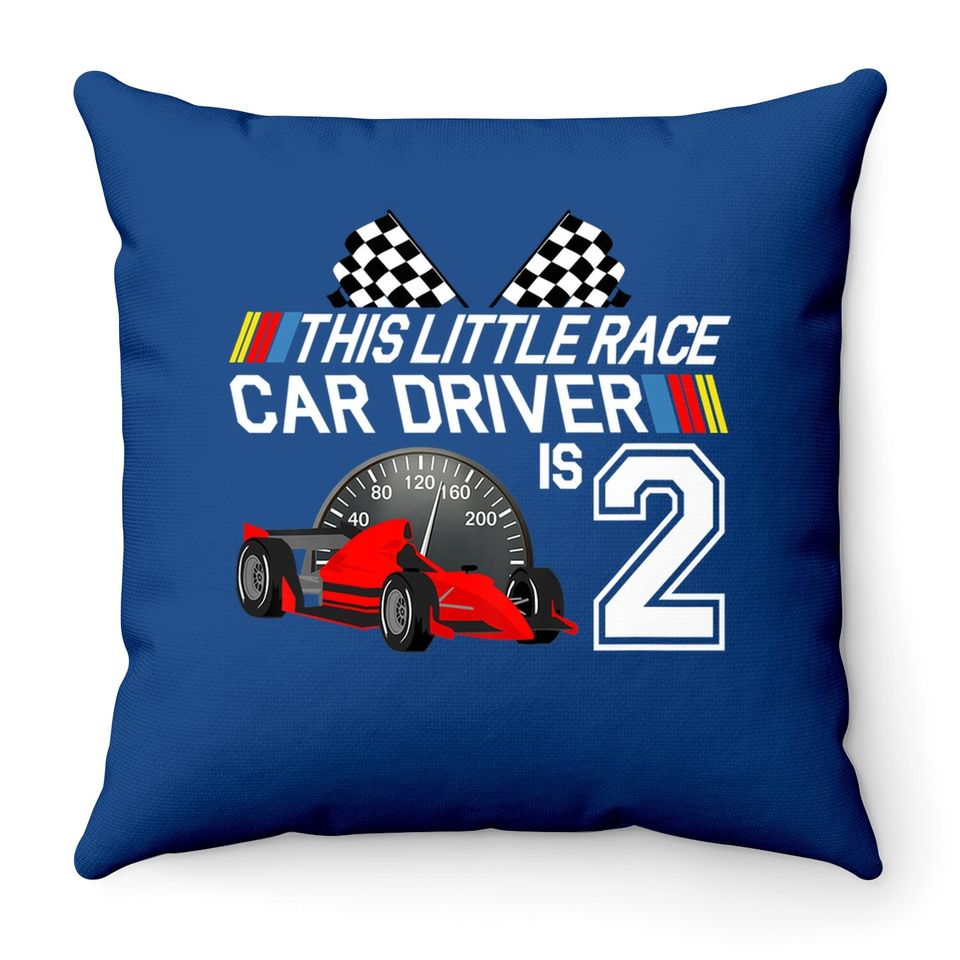 2 Year Old Race Car Birthday Throw Pillow 2nd Racing Party Throw Pillow