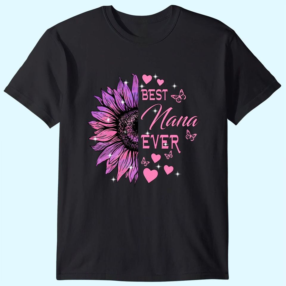 Best Nana Ever Purple Flowers Classic T-Shirt