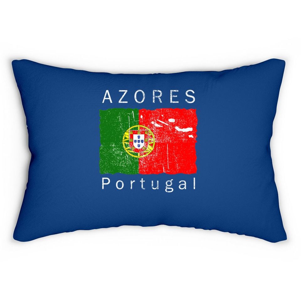 Azores Islands Portuguese Flag Lumbar Pillow I Love Portugal Lumbar Pillow