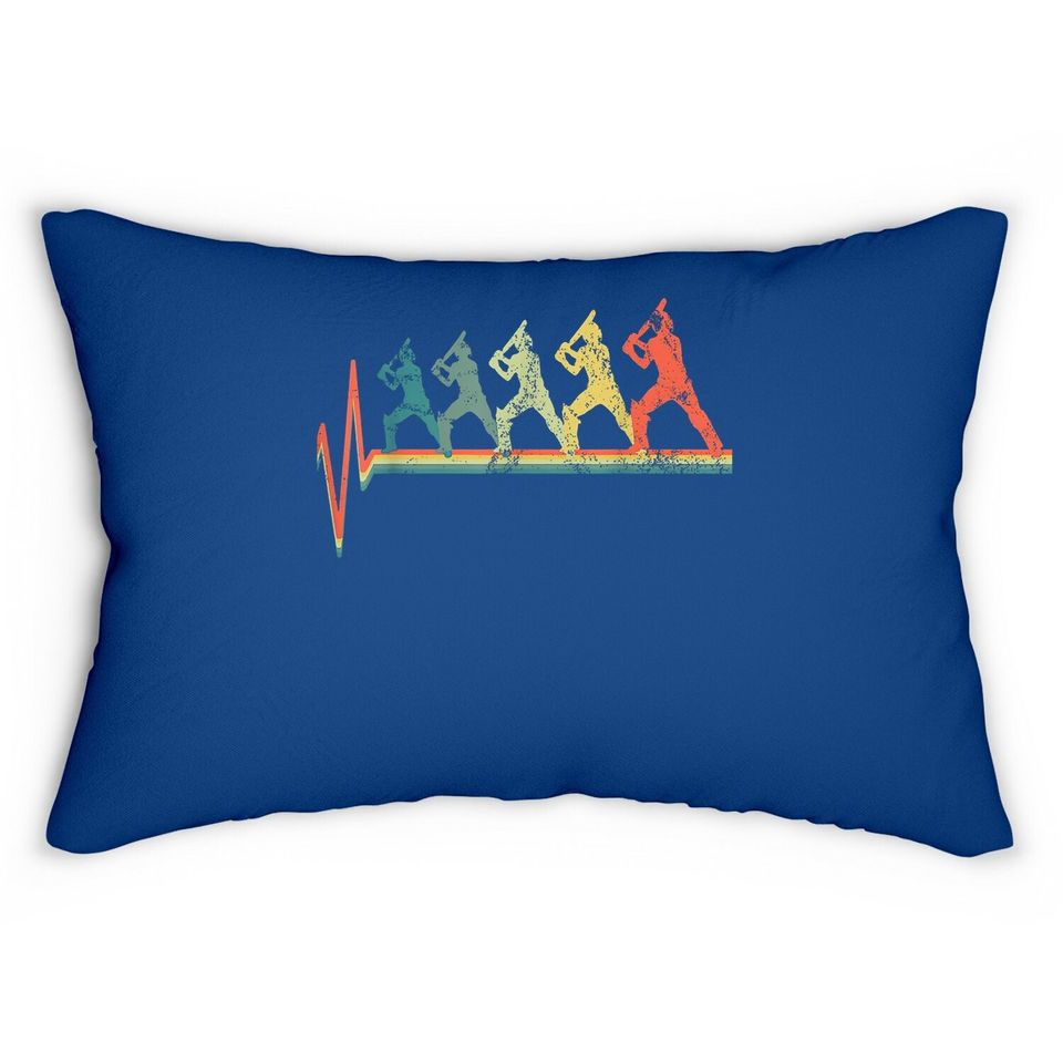 Cricket Player Cricketer Heartbeat Lumbar Pillow
