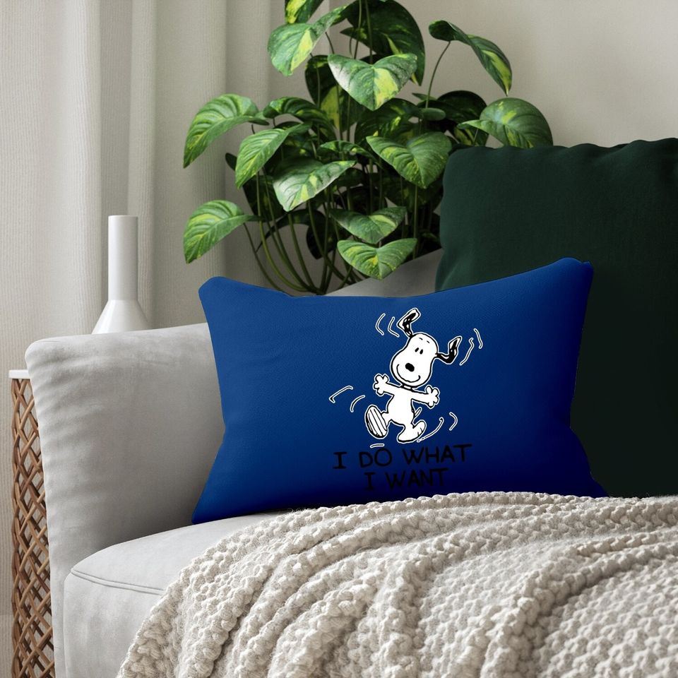 I Do What I Want Snoopy Lumbar Pillow