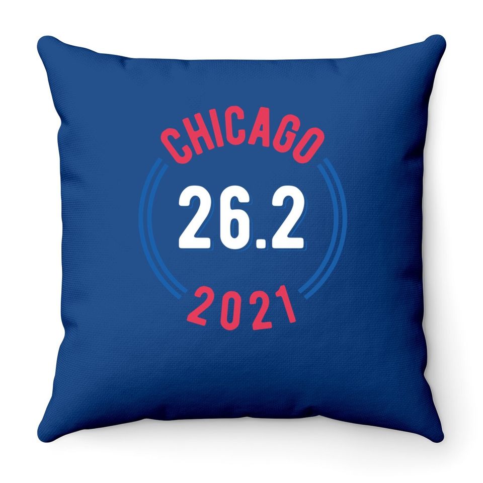 Chicago 2021 Marathon 26.2 Throw Pillow