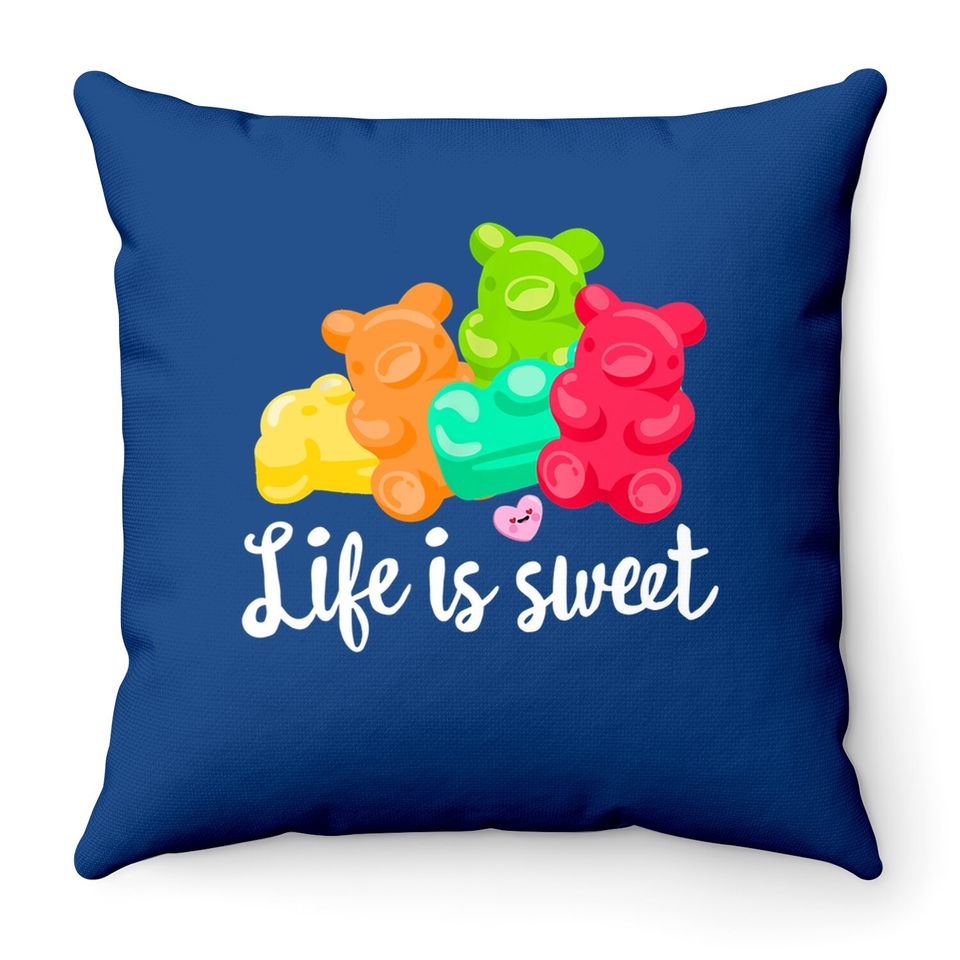 Gummy Bears Throw Pillow Soft Sugar Candy Fruity Juicy Gift Throw Pillow