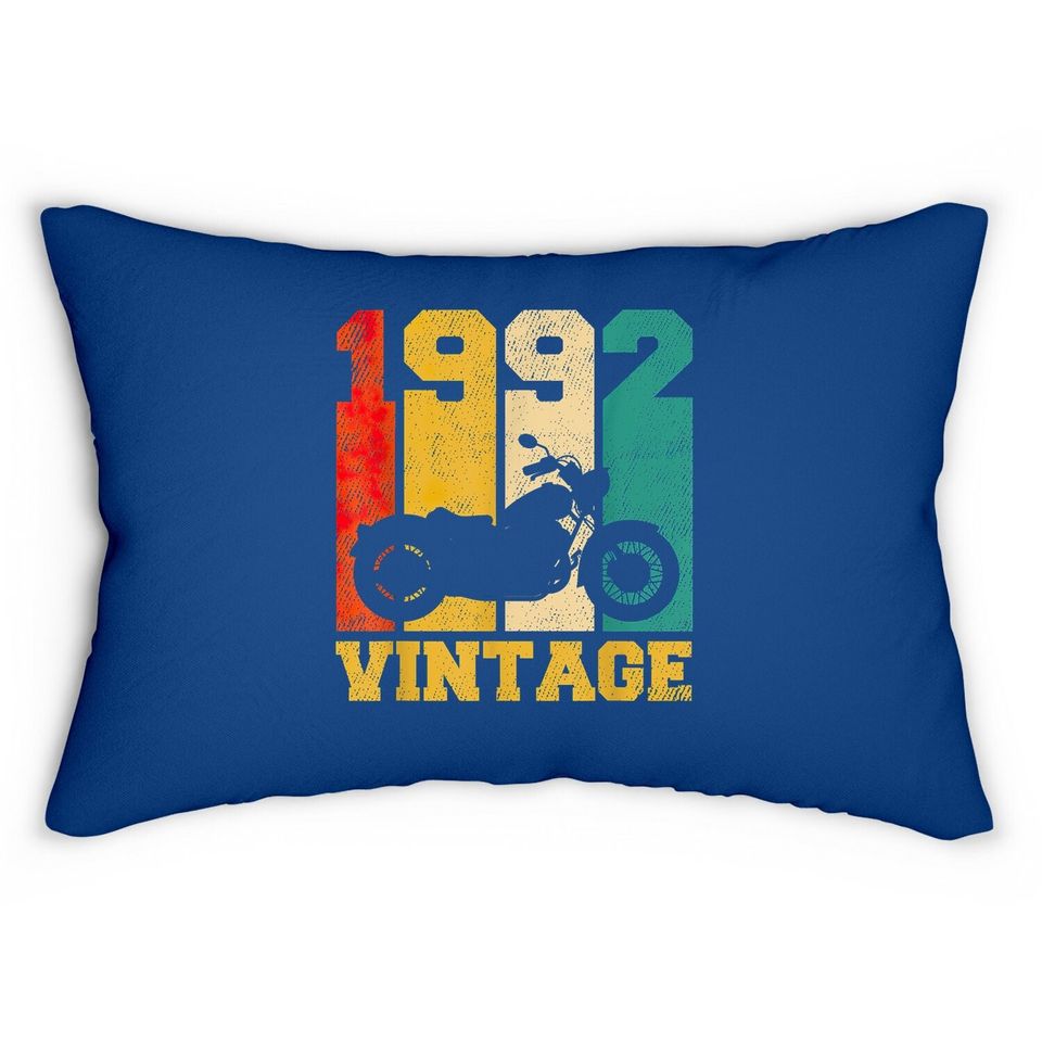 29 Years Old Gifts Vintage 1992 Motorcycle 29th Birthday Lumbar Pillow