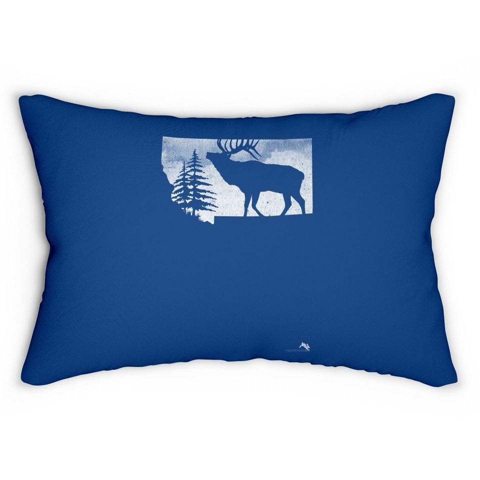 Montana Elk Hunter Lumbar Pillow