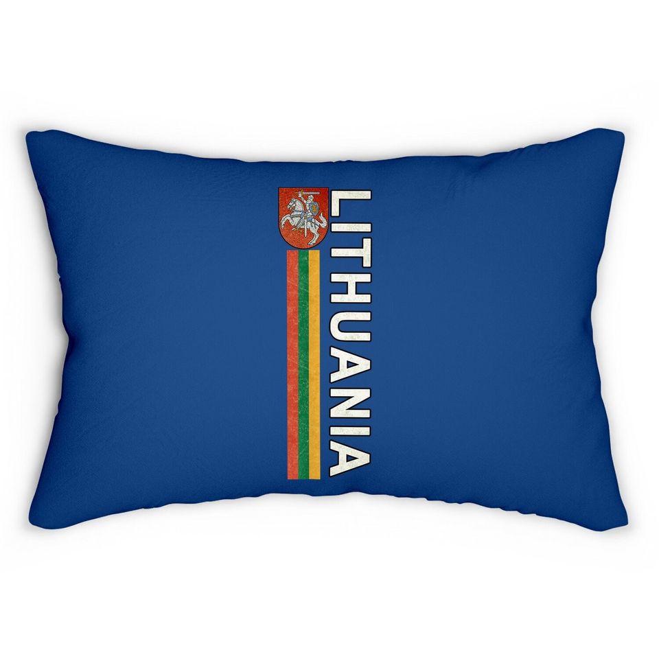 Lithuania Sporty Flag And Lithuanian Emblem Lumbar Pillow