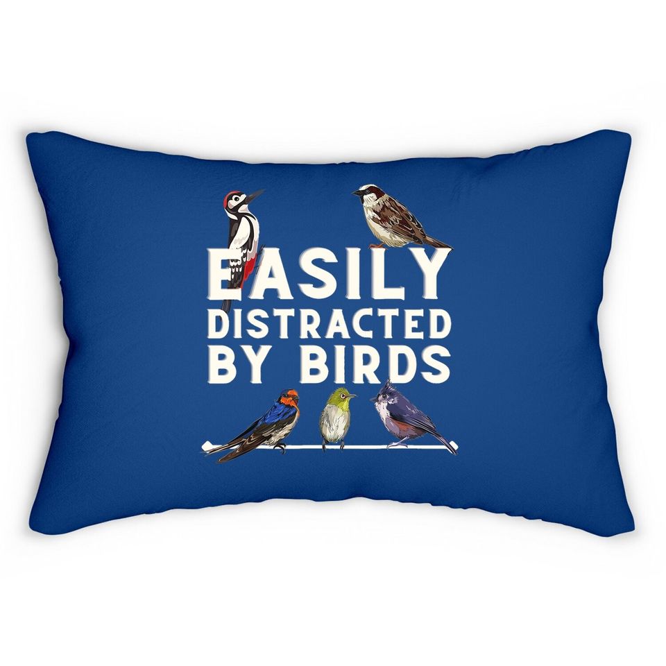 Easily Distracted By Birds Lumbar Pillow