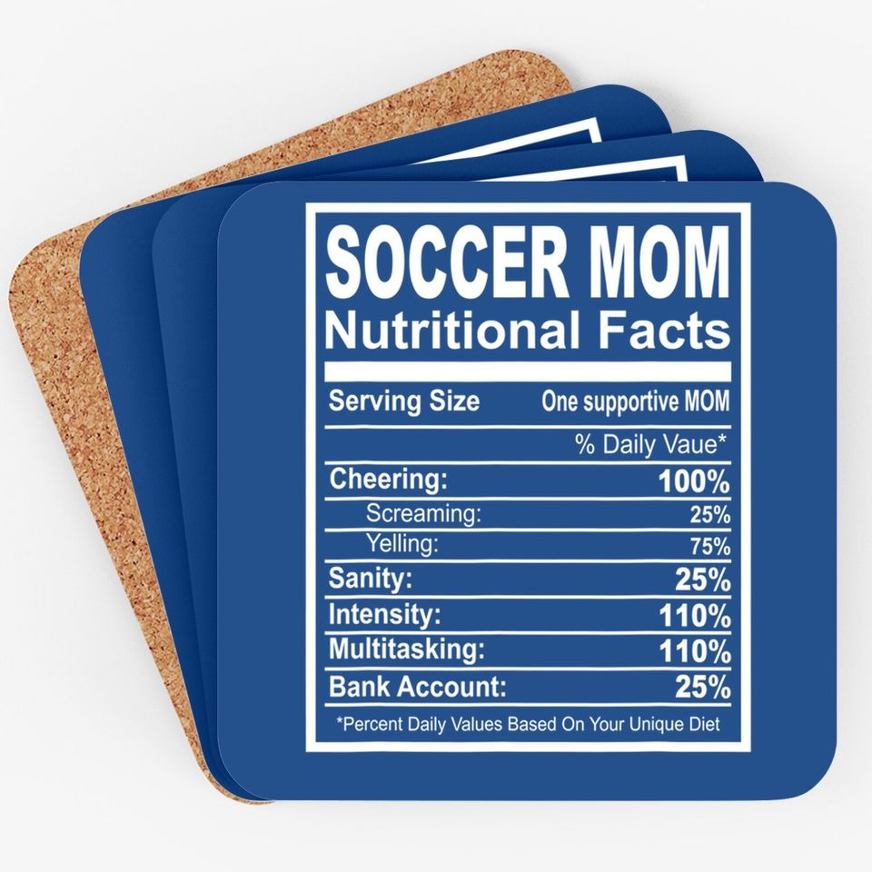 Soccer Mom Nutritional Facts Coasters