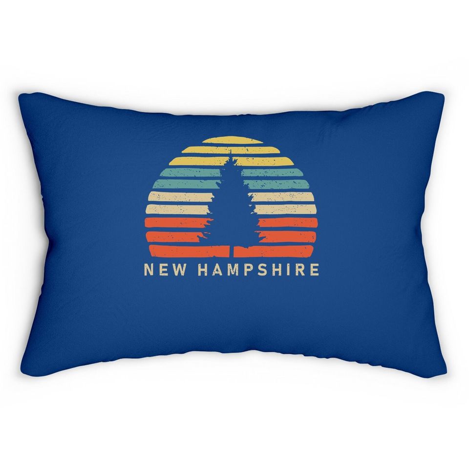 Retro Sunset New Hampshire Lumbar Pillow
