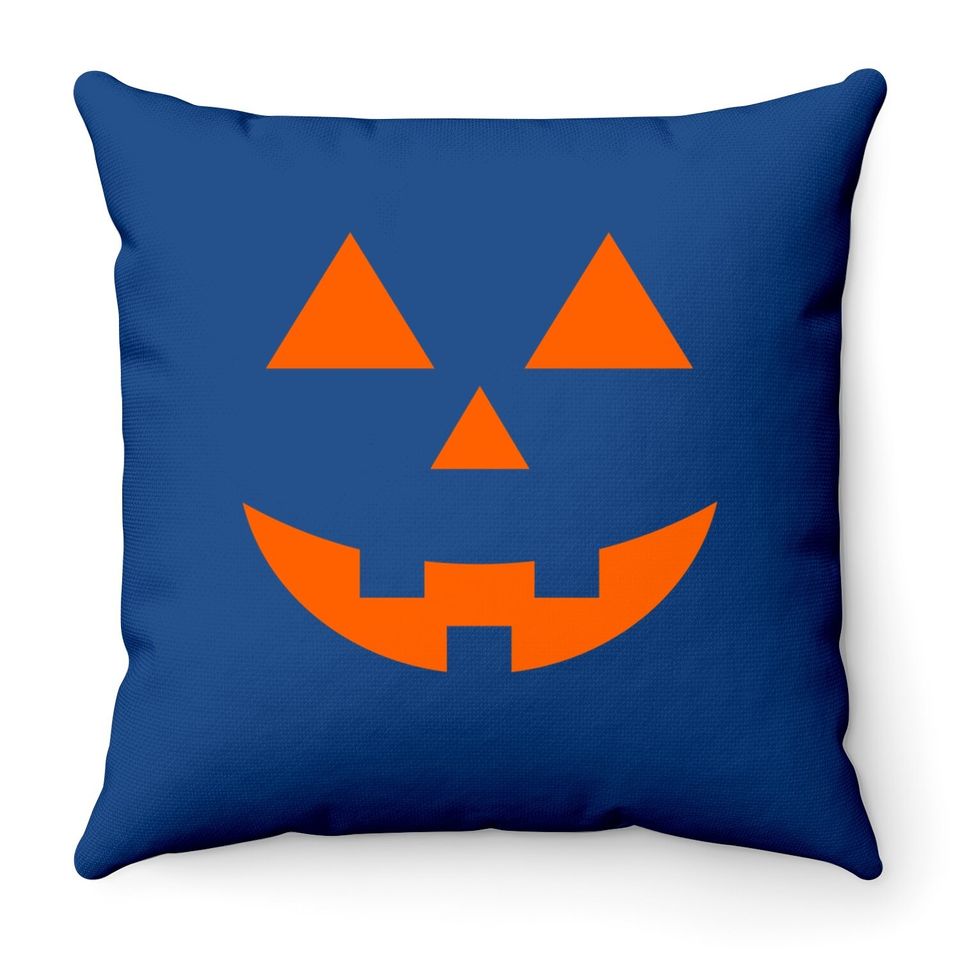 Spooky Jack O Lantern Halloween Party Pumpkin Patch Autumn Throw Pillow