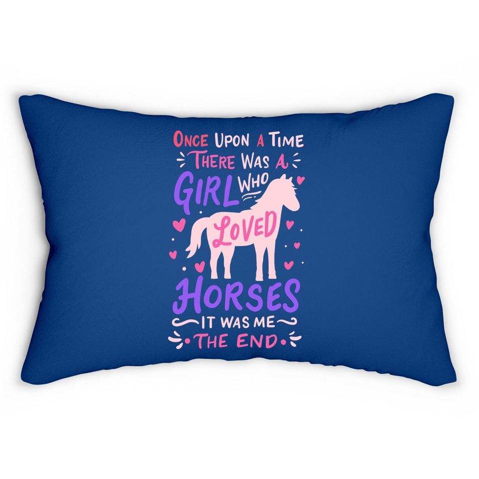 Horse Girl Horses Show Jumping Equestrian Barrel Racing Lumbar Pillow