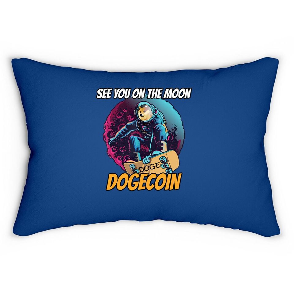 Dogecoin Lumbar Pillow Elon Musk See You On The Moon Dogecoin Lumbar Pillow