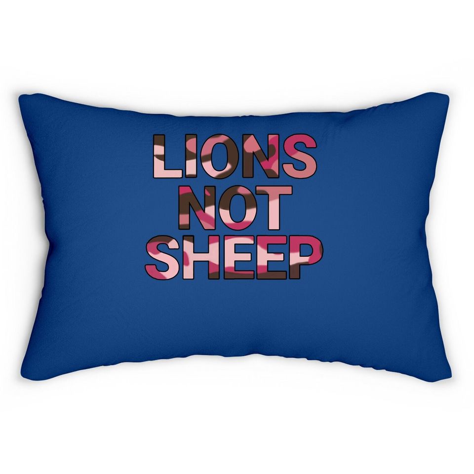 Lions Not Sheep Graphic Lumbar Pillow