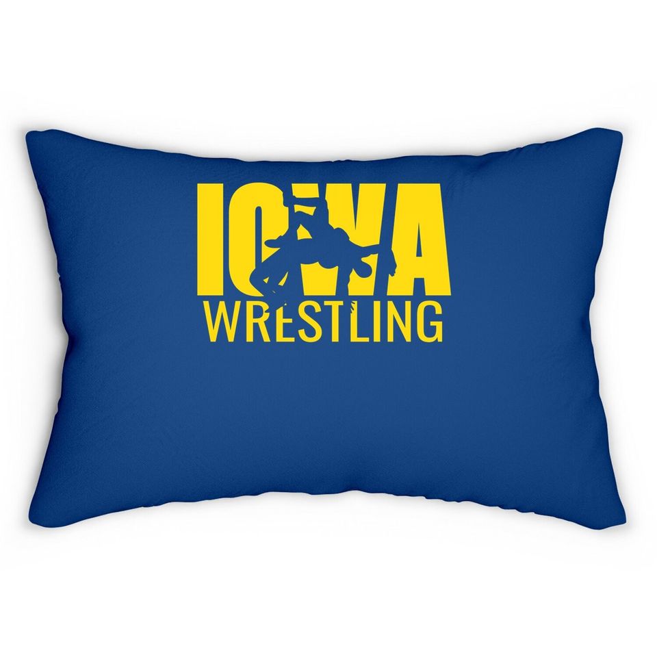 Iowa Wrestling Freestyle Wrestler The Hawkeye State Lumbar Pillow