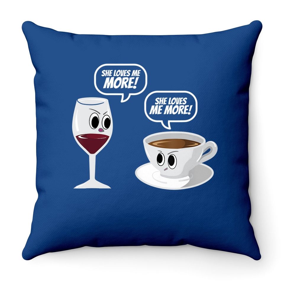 Wine Vs Coffee Throw Pillow