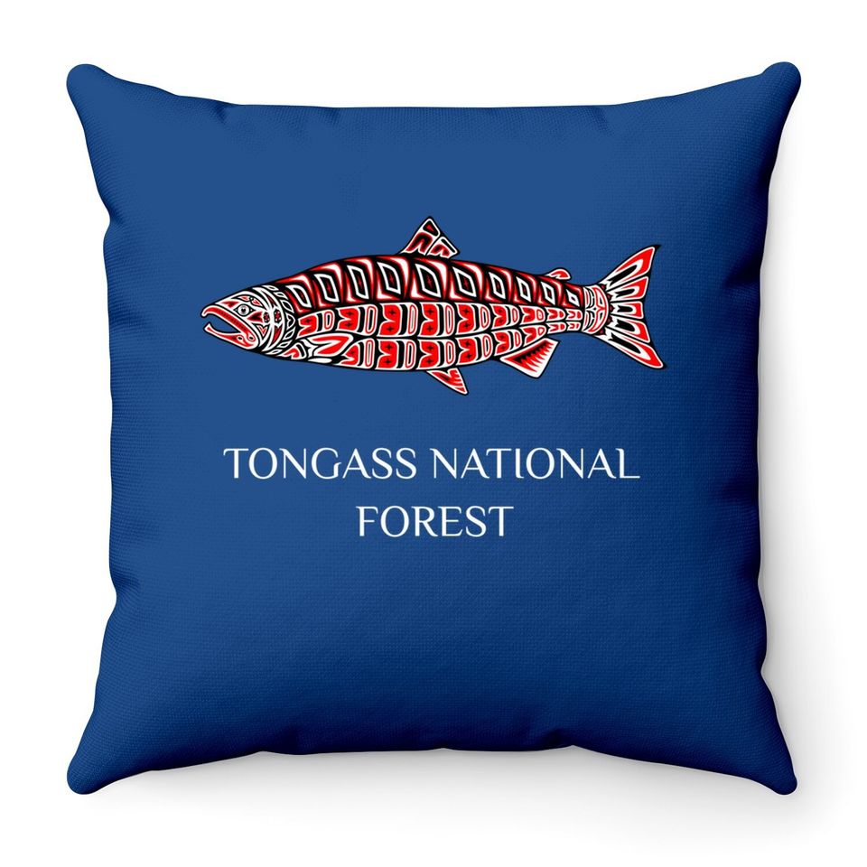 Tongass National Forest, Alaska Native American Coho Salmon Throw Pillow