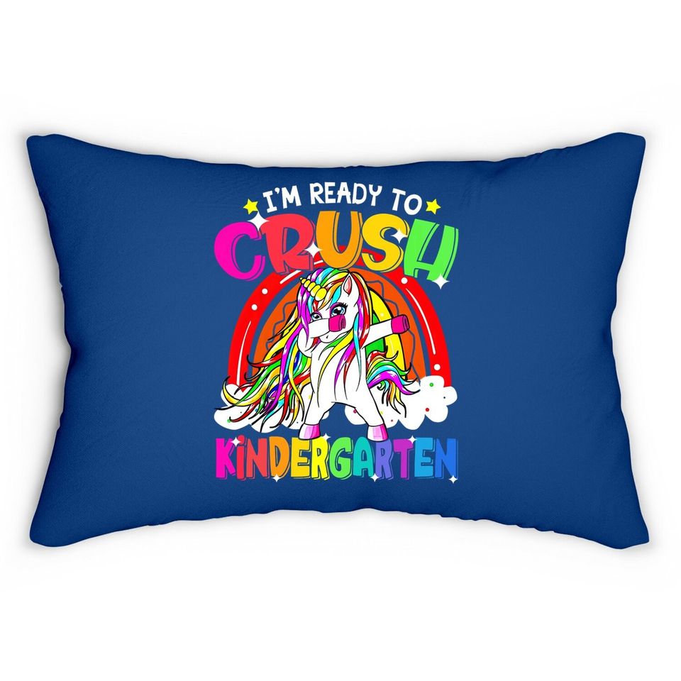 I'm Ready Crush Kindergarten Dabbing Unicorn Back To School Lumbar Pillow