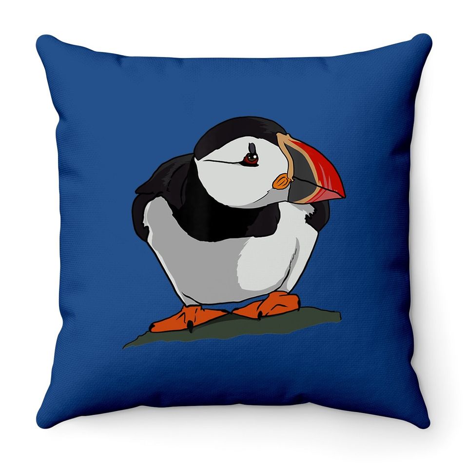 Puffin Baby For Puffin Seabirds Lovers Throw Pillow