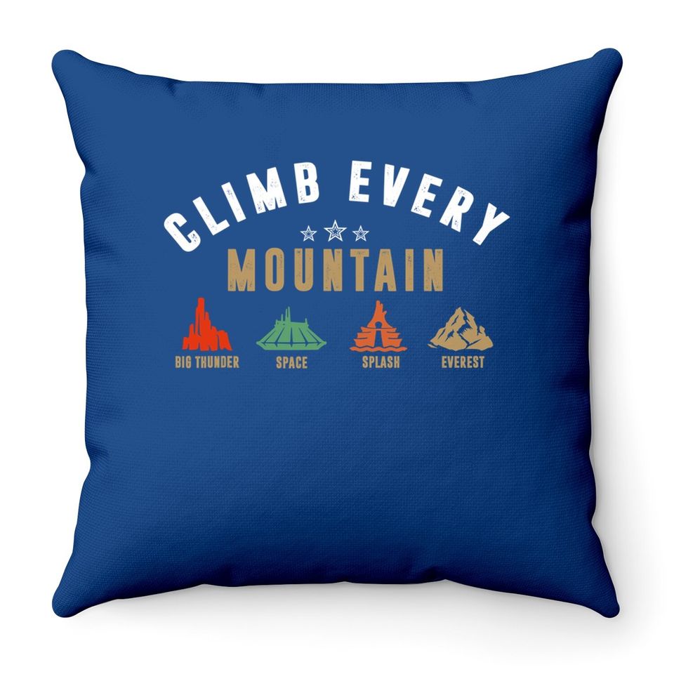 Climb Every Mountain Space Splash Everest Throw Pillow