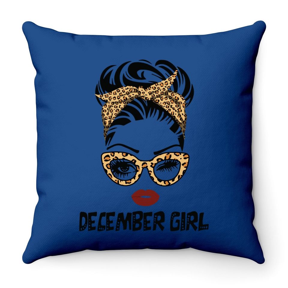 December Birthday Costume Leopard Prints Girl Throw Pillow