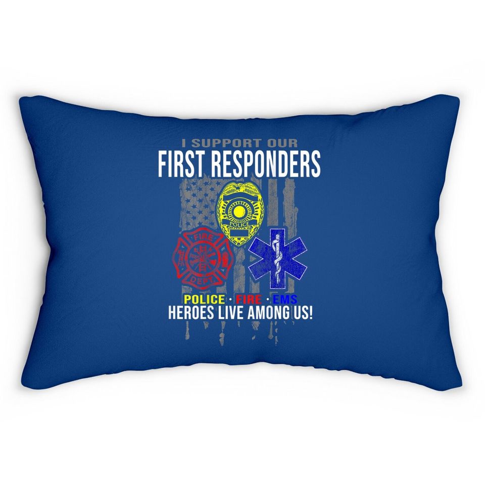 I Support First Responders Lumbar Pillow