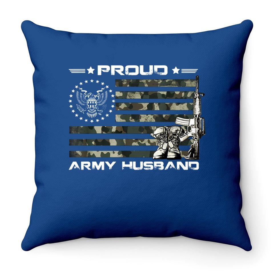 Proud Us Army Husband Throw Pillow