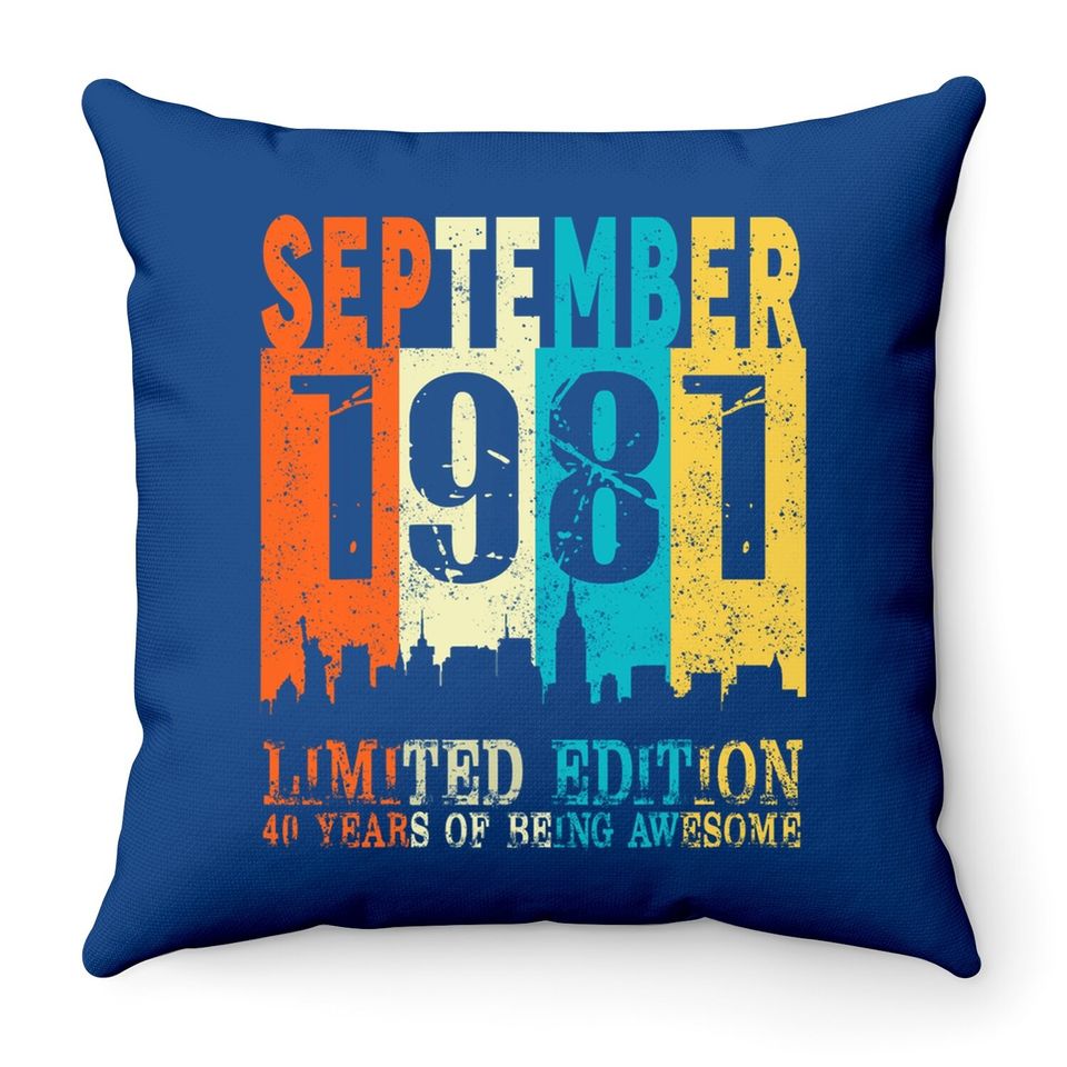 Made In September 1981 40th Birthday Throw Pillow