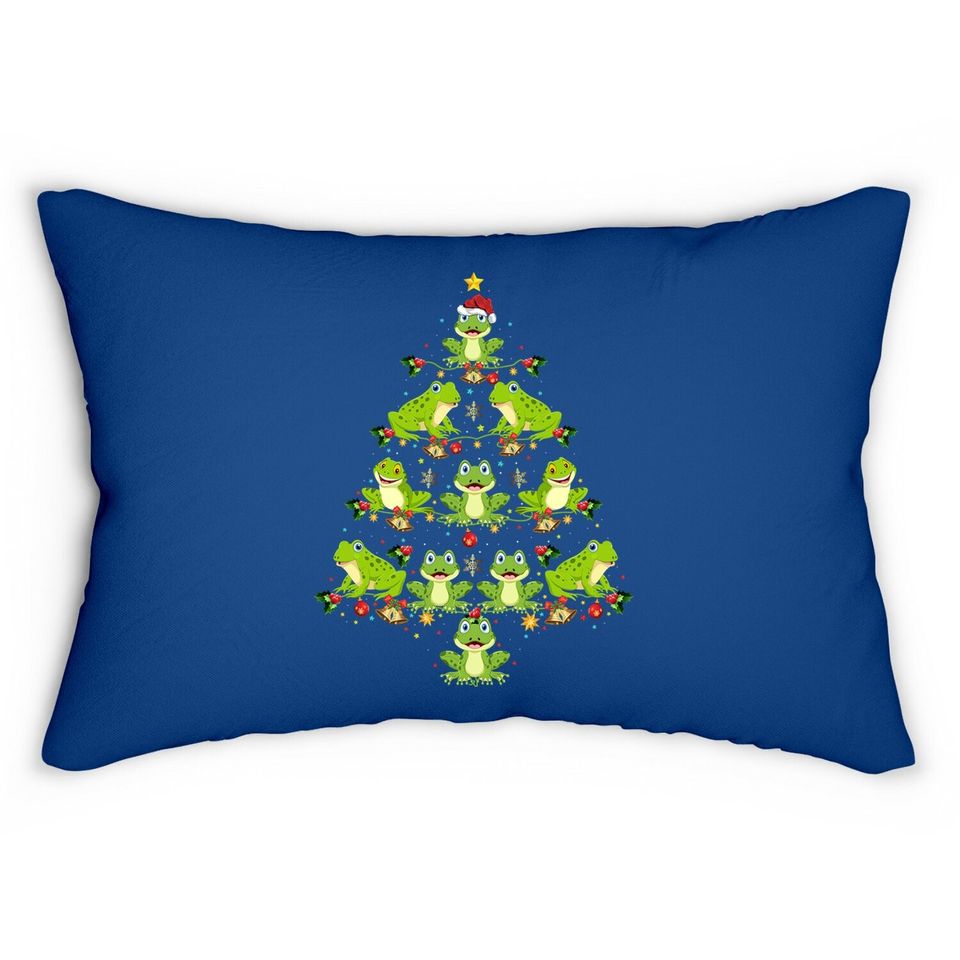 Frog Christmas Tree Gift Christmas Frog Lumbar Pillow
