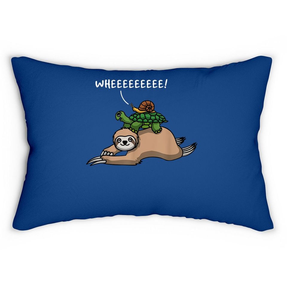 Snail Turtle Sloth Funny Cute Animal Lover Friends Lumbar Pillow