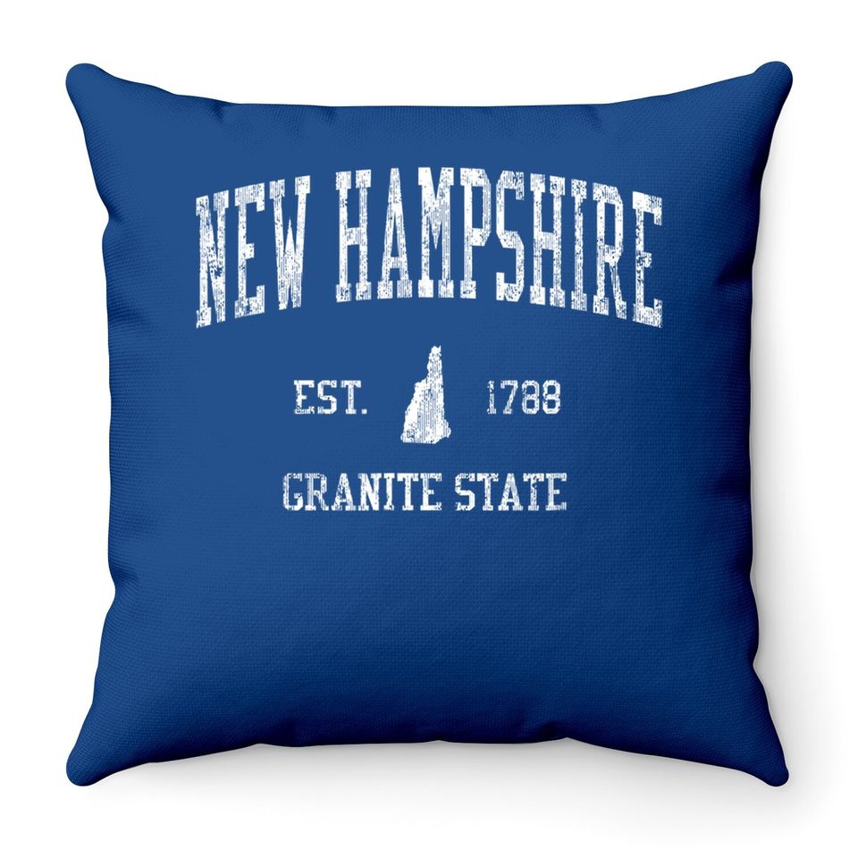 New Hampshire Vintage Sports Design Throw Pillow