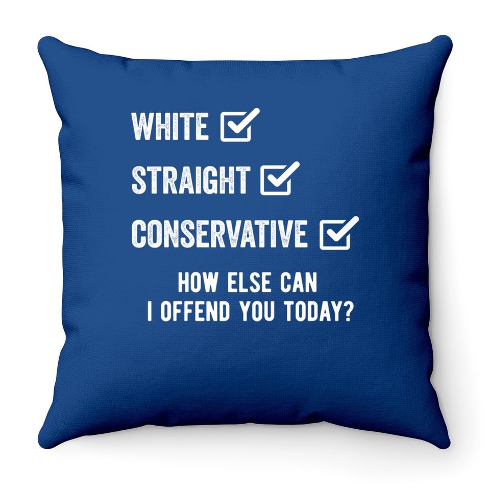 Republican White Straight Conservative Funny Throw Pillow