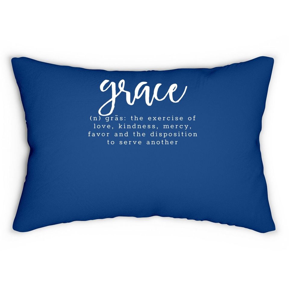 Grace Dictionary Definition Faith Spiritual Christian Jesus Lumbar Pillow