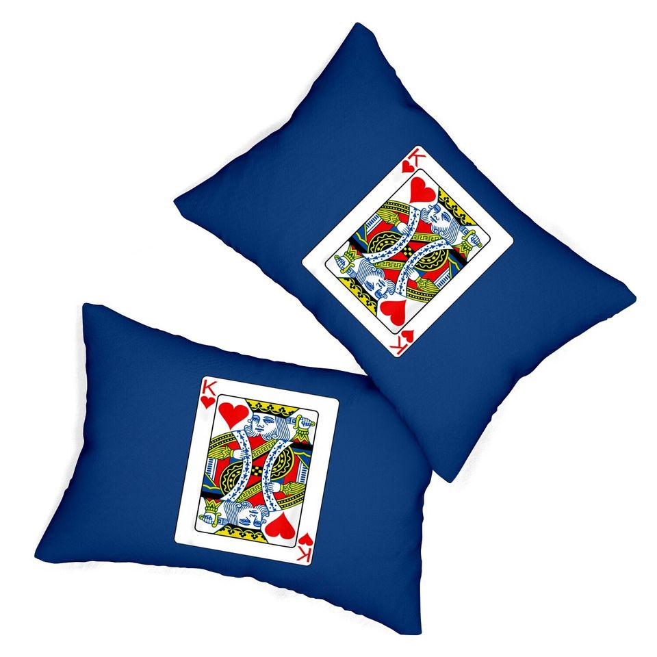 King Of Hearts Playing Card Lumbar Pillow
