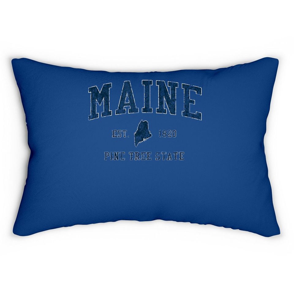 Retro Maine Vintage State Lumbar Pillow