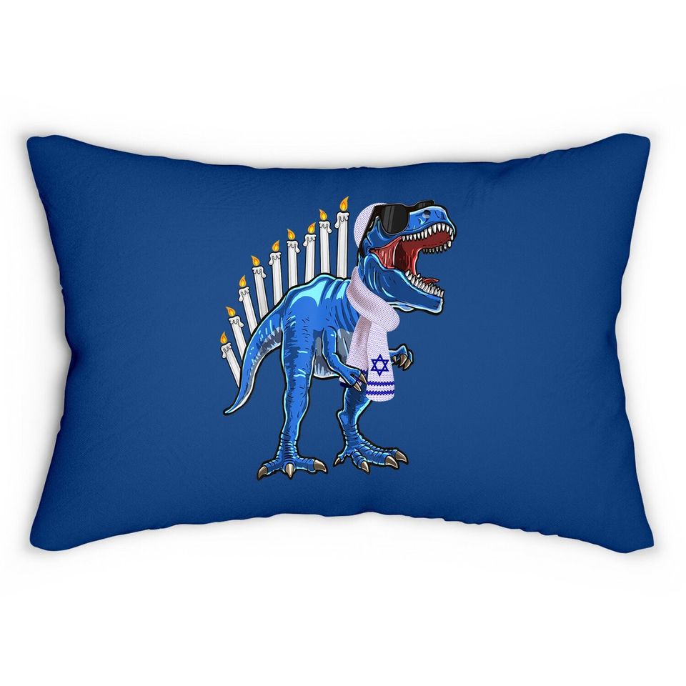 T Rex Dinosaur Hanukkah Lumbar Pillow